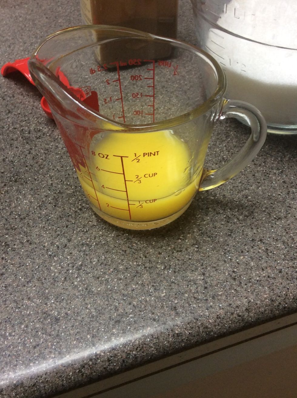 Add 3 fluid ounces orange juice to your bowl