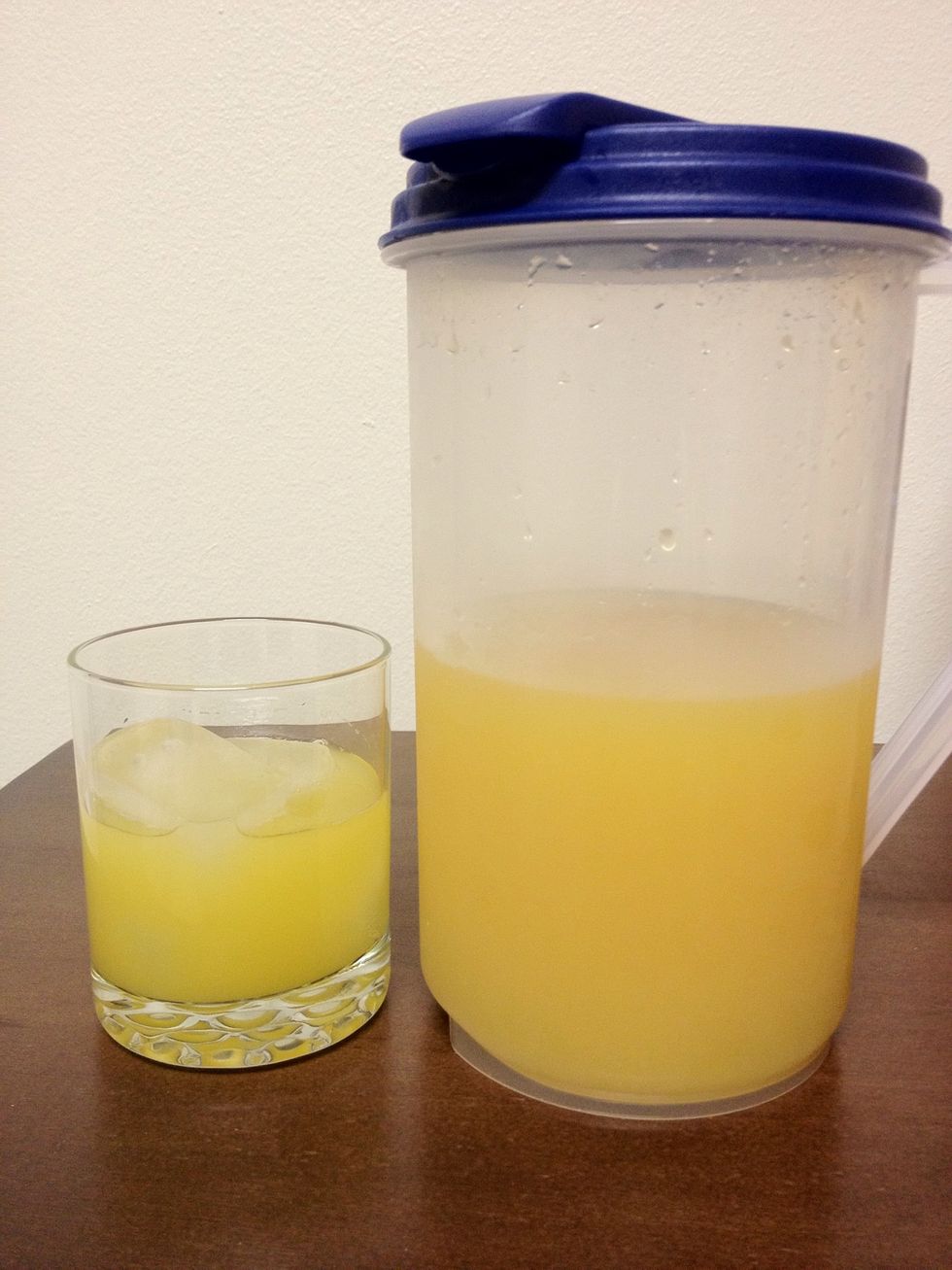 Add 3 ounces of Pineapple Juice into your glass of ice.