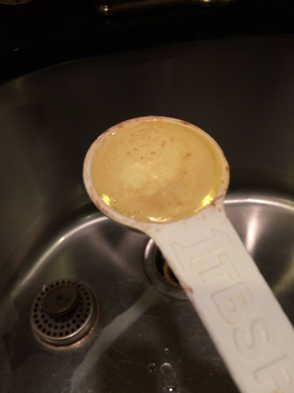 add 3 tablespoons of oil or melted butter (I chose oil; MUCH easier)