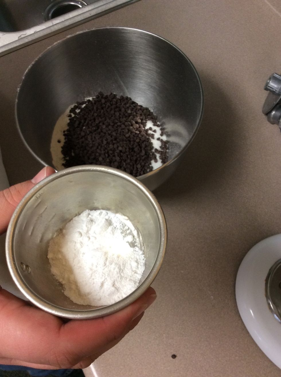 Add 3 teaspoons of baking powder