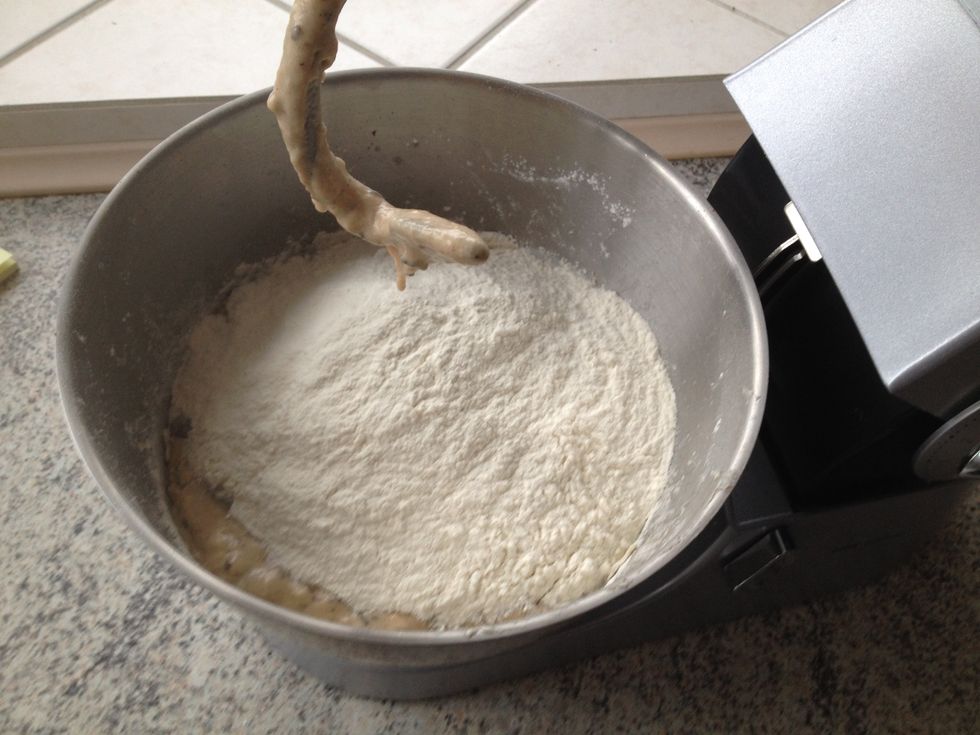 Add 300 grams of flour