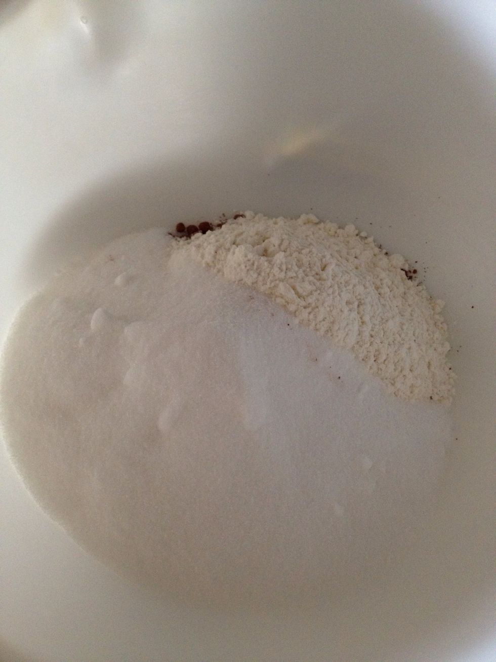 Add 360g Castor Sugar + 1 teaspoon Baking Powder