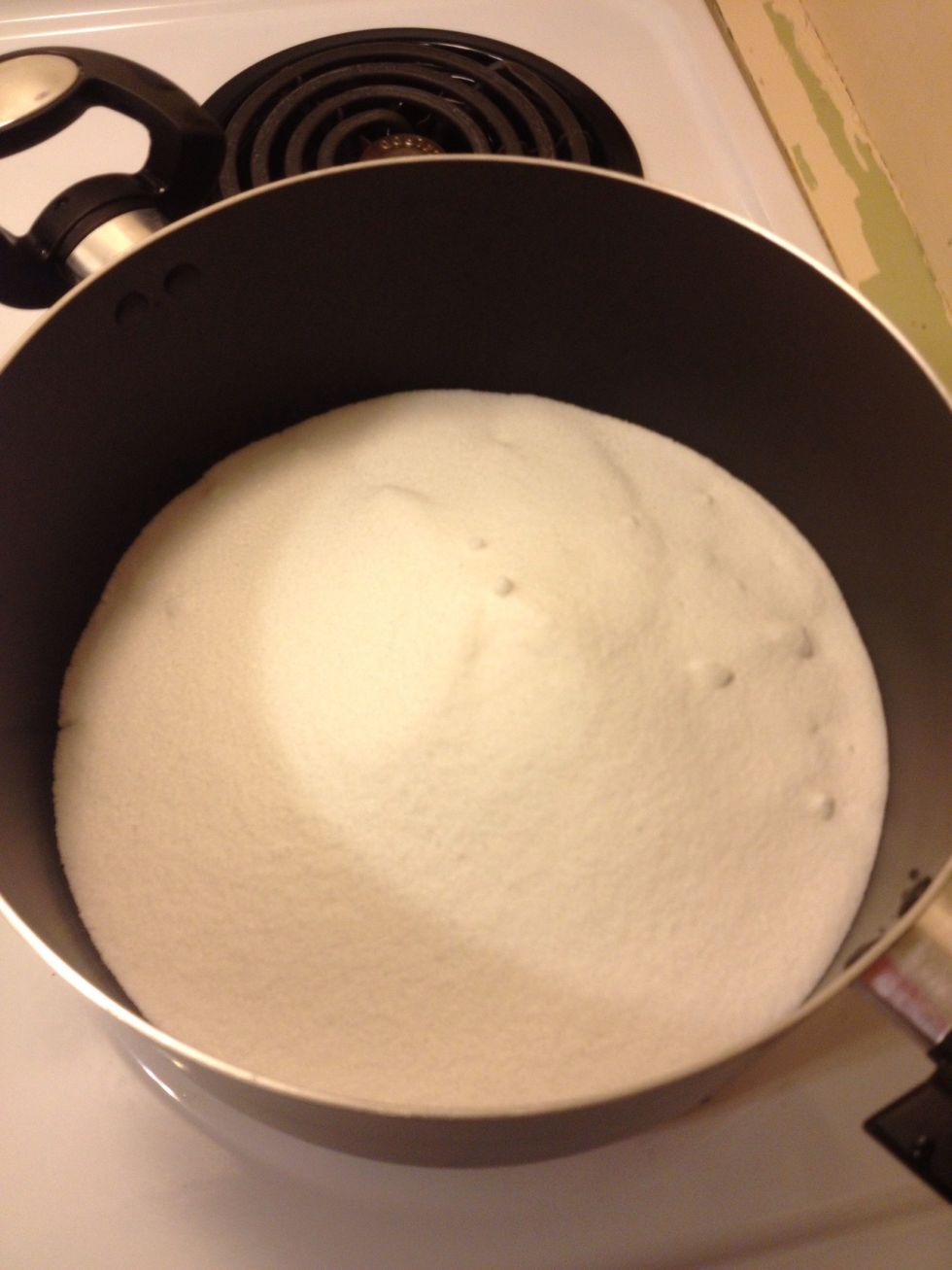 Add 4 1/2 cups of sugar to a pot