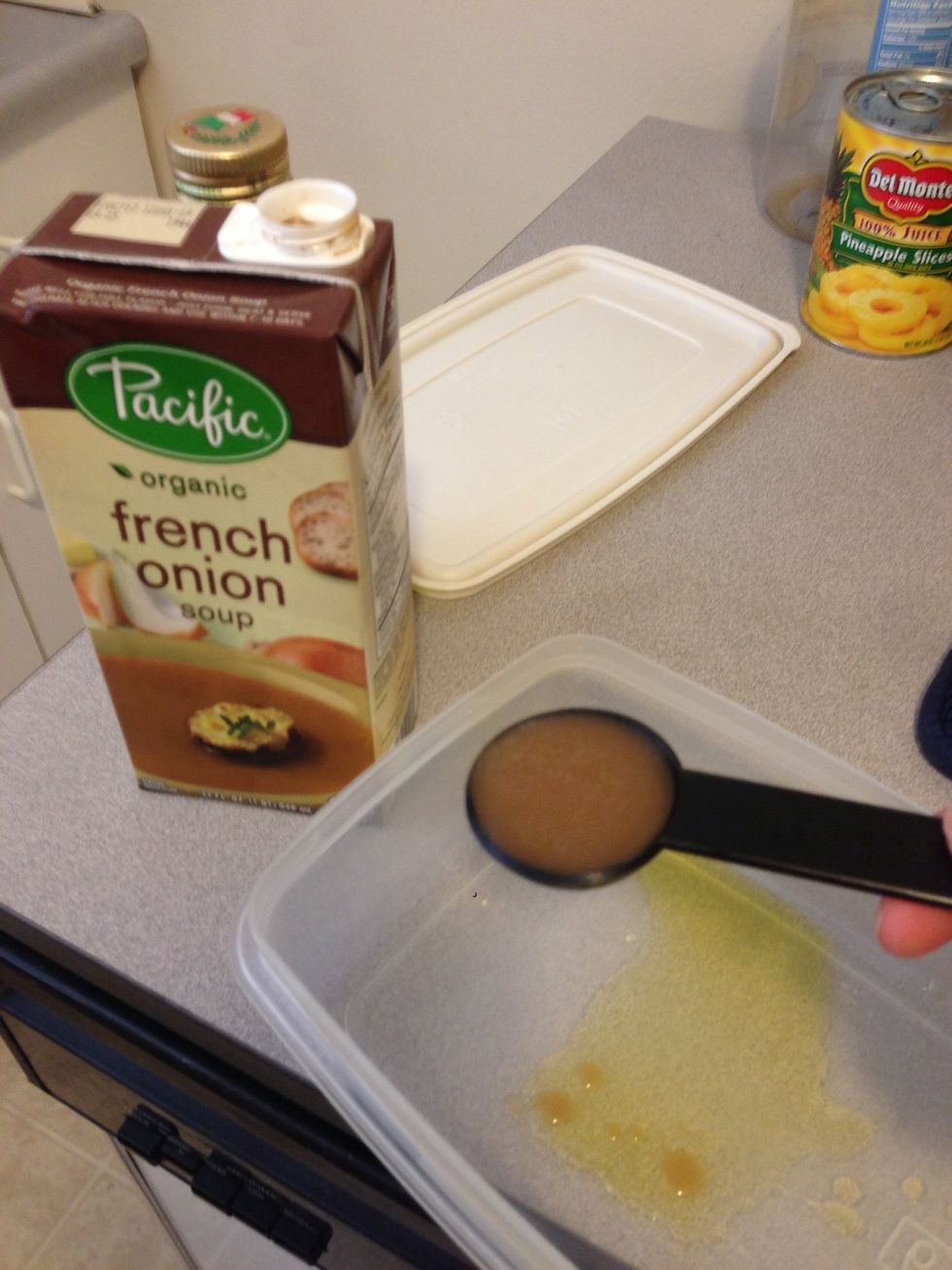 Add 4 tbsp of French onion soup to the oil. You can also add chicken, veggie, or beef stock. This really helps make the potatoes tender and delicious.