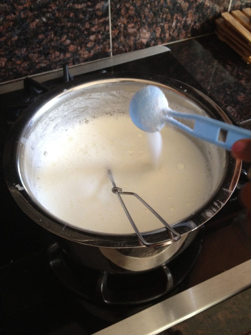 Add 4 tbspoon of sugar and mix it well.