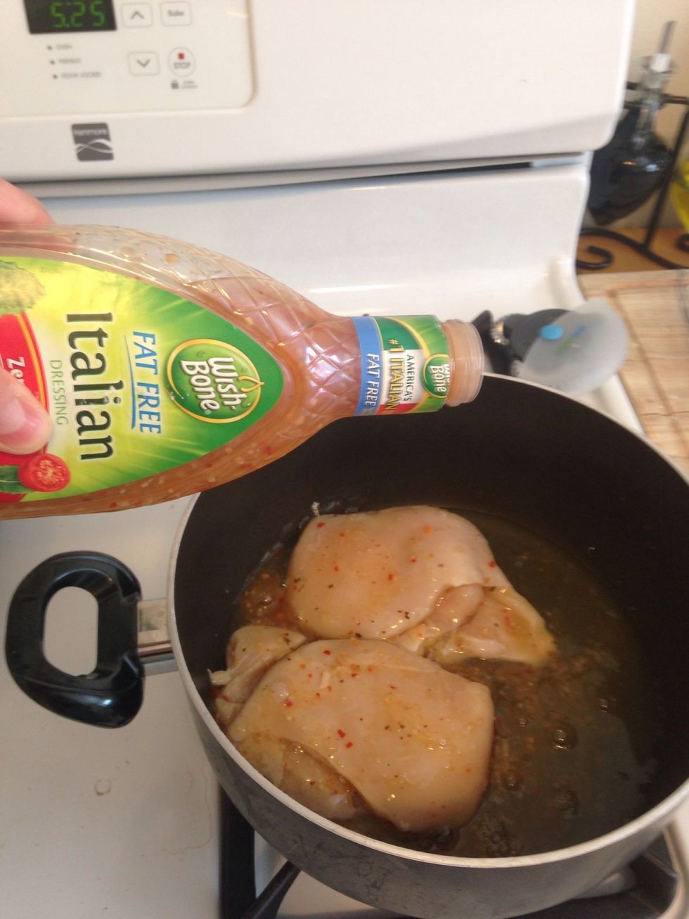 Add 5 oz of Italian dressing. I use the fat free kind to save calories.