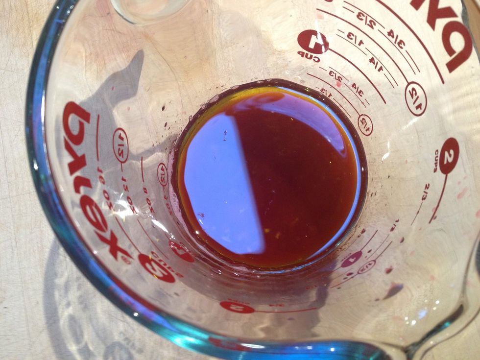 Add 5 tablespoons of extra virgin olive oil.