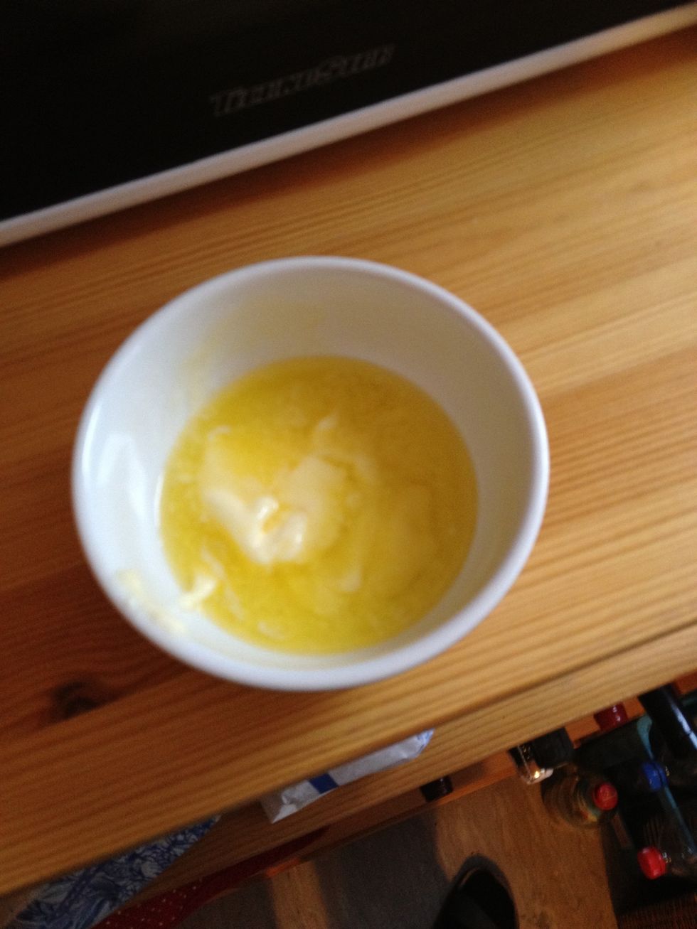 Add 50g of unsalted butter. It helps when you soften/liquify the butter. (Be cautious when using a microwave as butter likes to "explode" when heated for longer than 15-20 sec.)