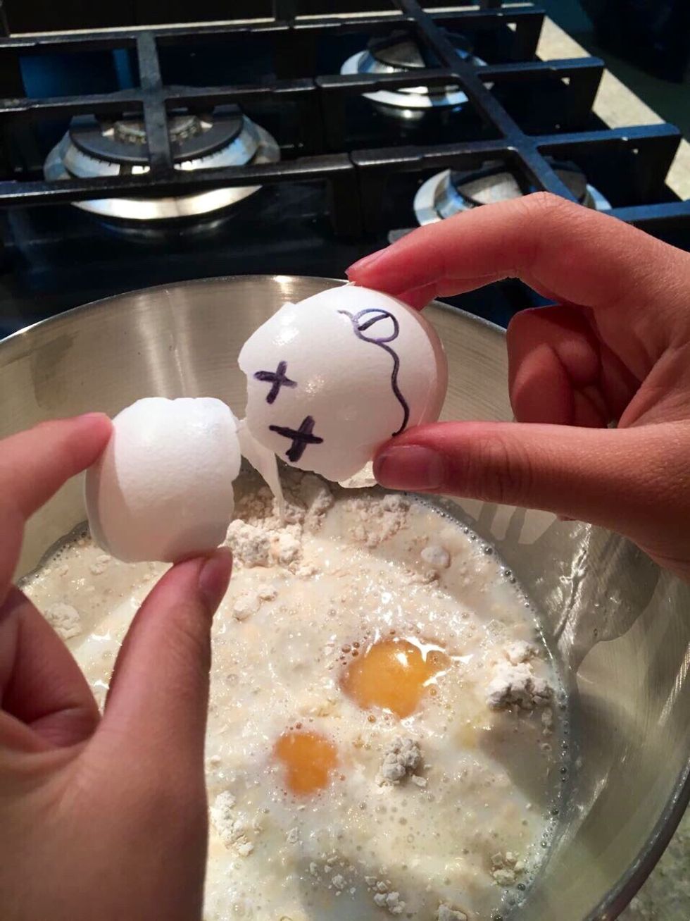Add 6 eggs