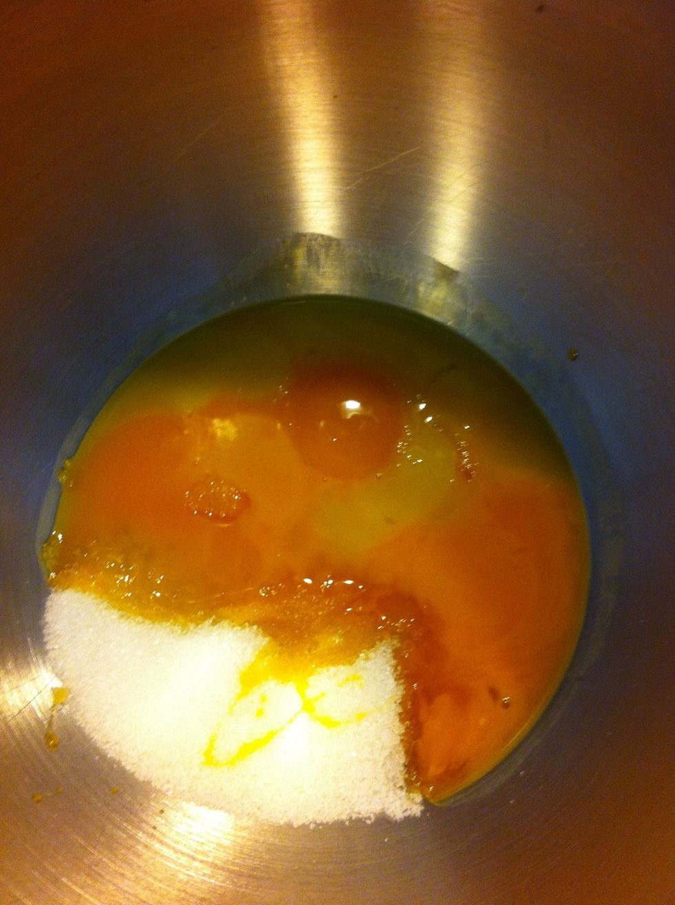 Add 6egg yolksand sugar