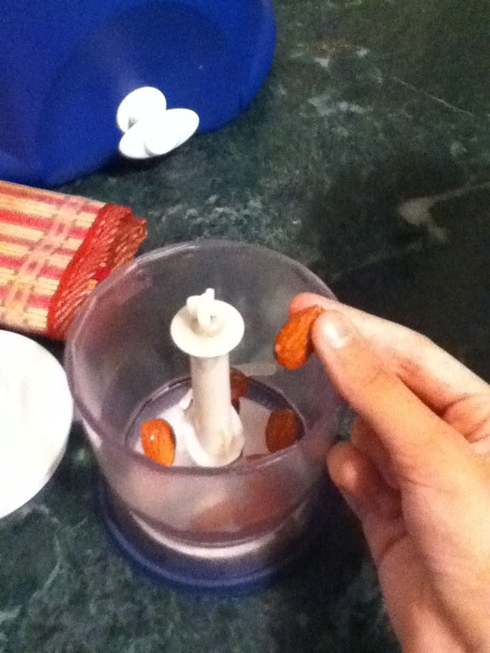 Add 7 pieces of almonds