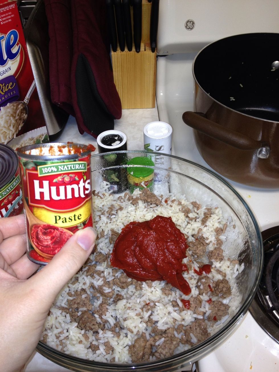 Add 8 oz of tomato paste.