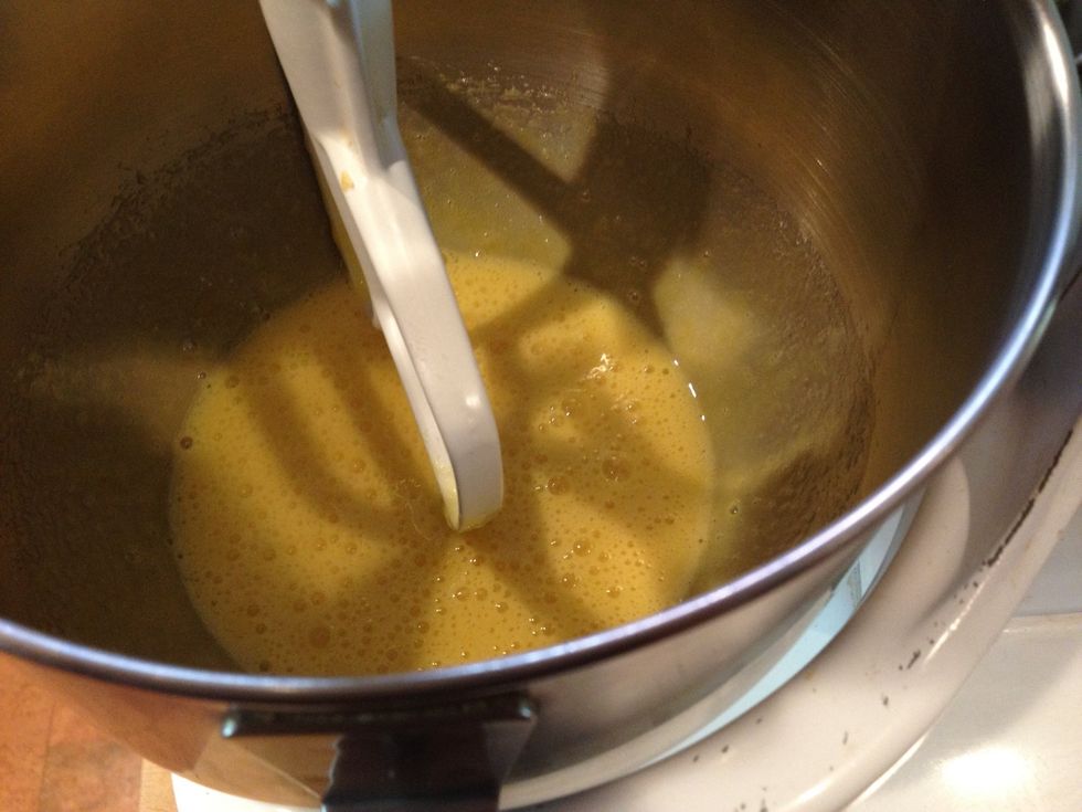 Add a 1/2 cup ad sugar and blend until fluffy.