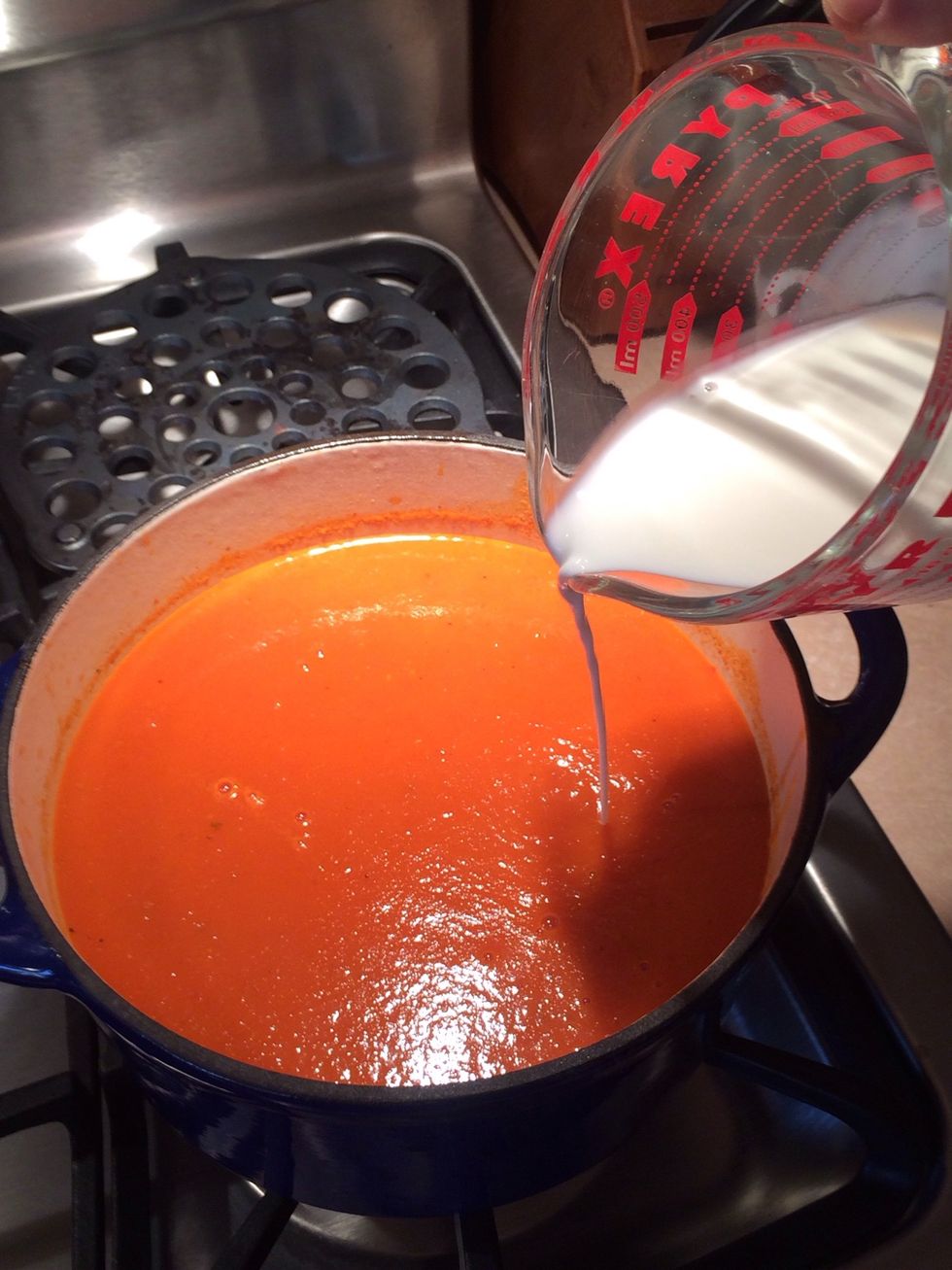 Add a 1/2 cup heavy cream and 1 heavy tbls of sugar. Salt to taste.