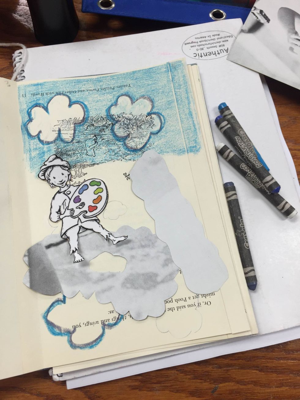 Add a background before you glue!