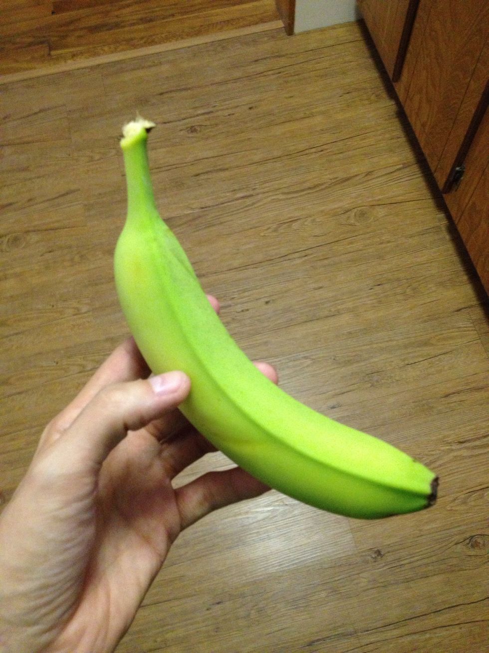 Add a banana to thicken it up. I like mine thick, so I used the whole thing. You may want to do half, or a quarter, or maybe you don't like banana so you'll skip it. There's no wrong here.