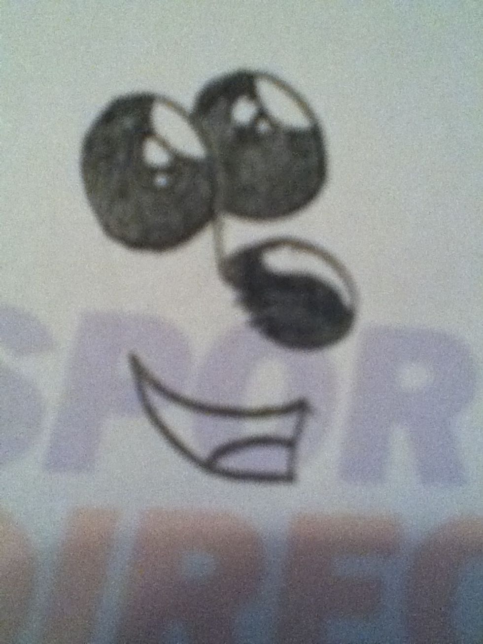 Add a big smiley curvy mouth and a tongue