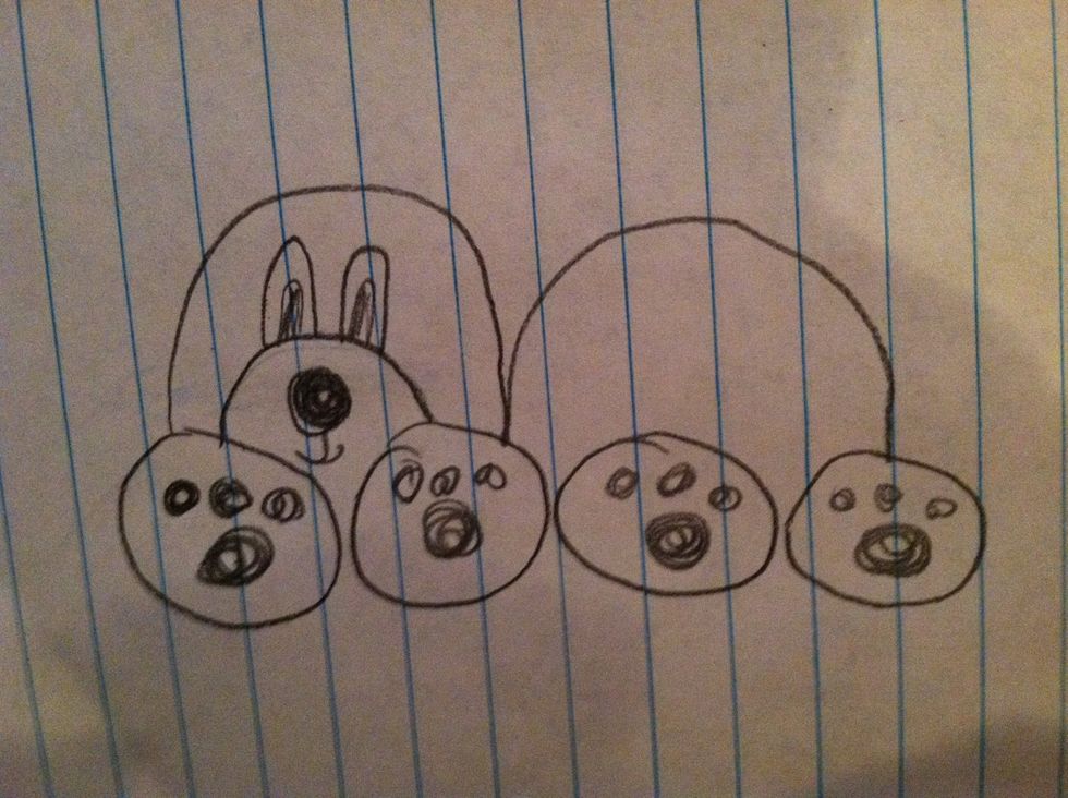 Add a BIGGER semi-circle all the way to the last paw