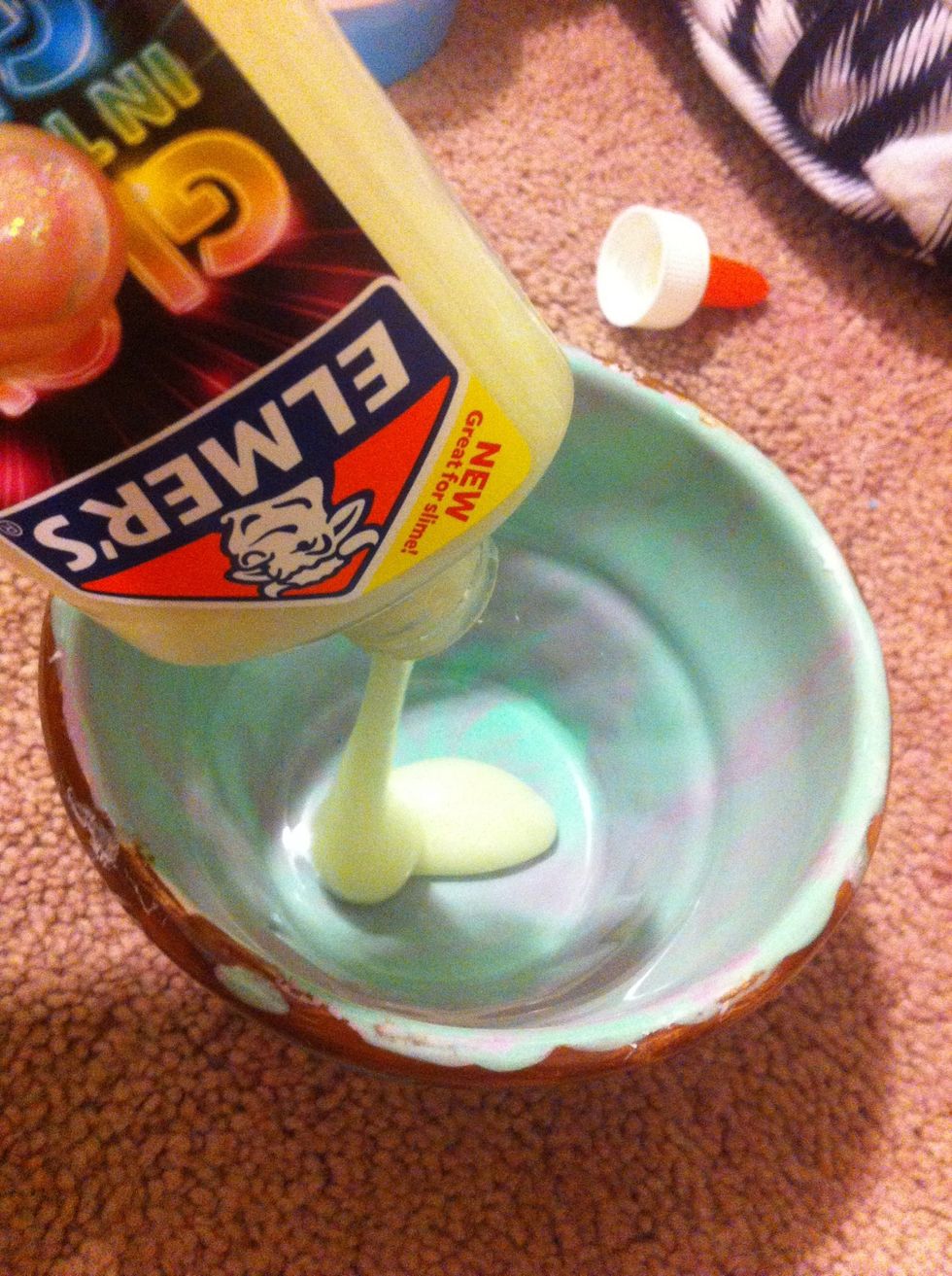 Add a bit of glow in the dark glue to a bowl.
