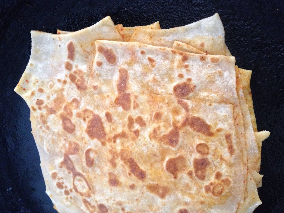 Add a bit on otherside and flip it back and continues to raost it by slightly pressing and rotating using kitchen towel