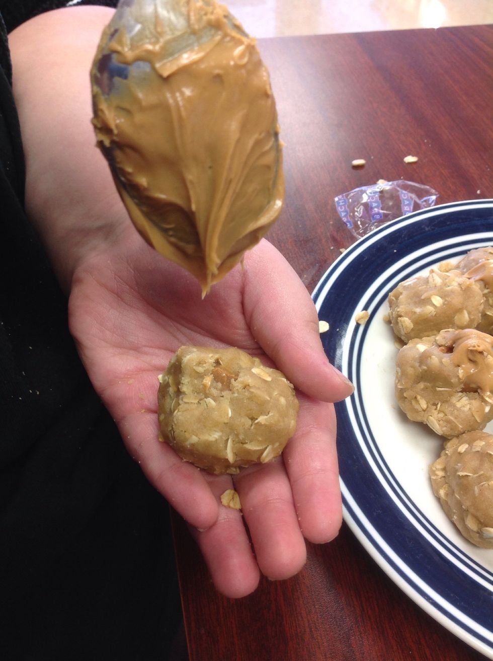 Add a but of peanut butter on top