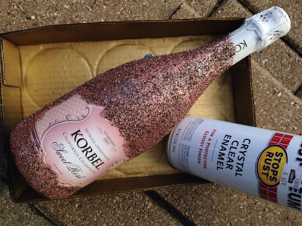 Add a clear sealant once done to prevent glitter from falling