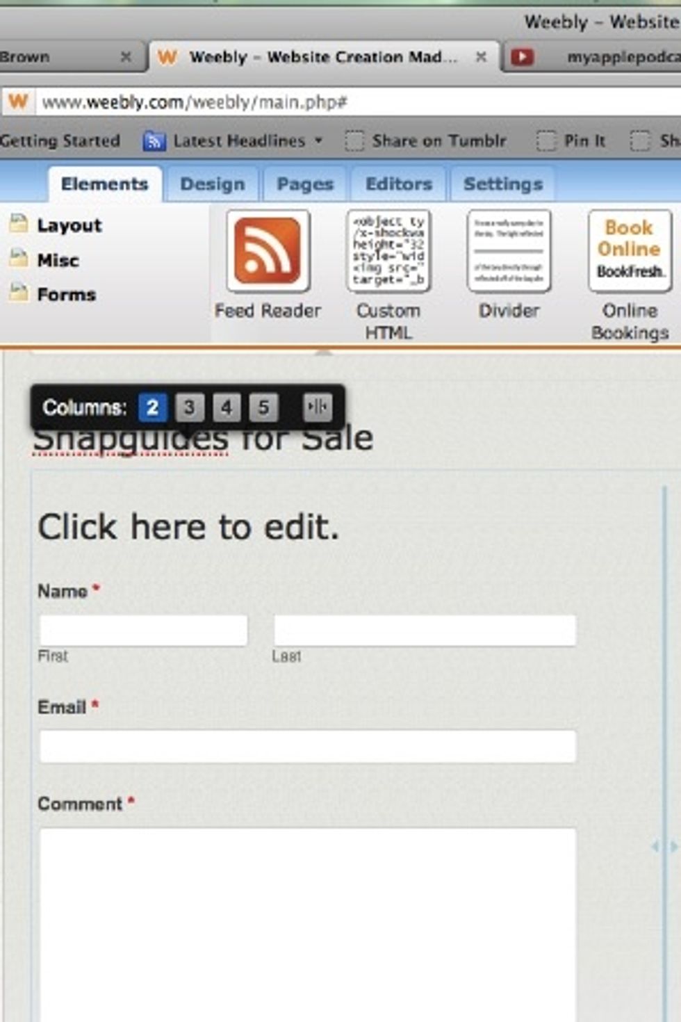 Add a contact form.