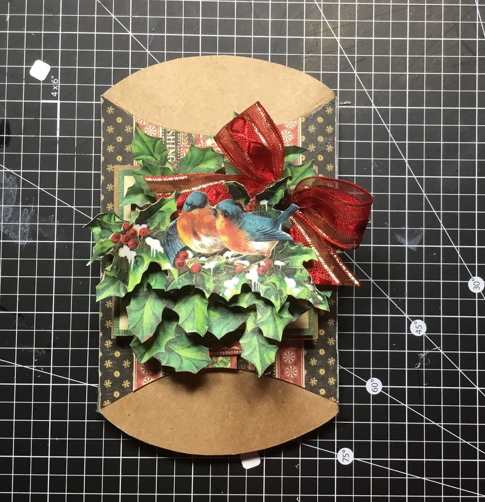 Add a contrasting ribbon bow.