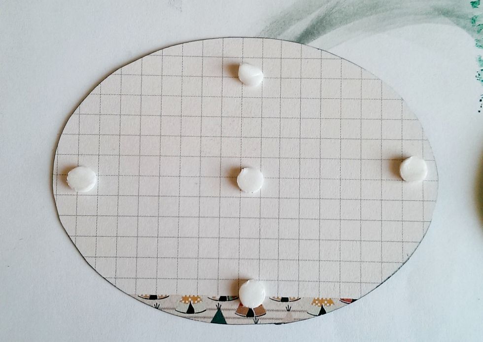 Add a couple 3D Foam Dots to the back of the Buffalo oval.