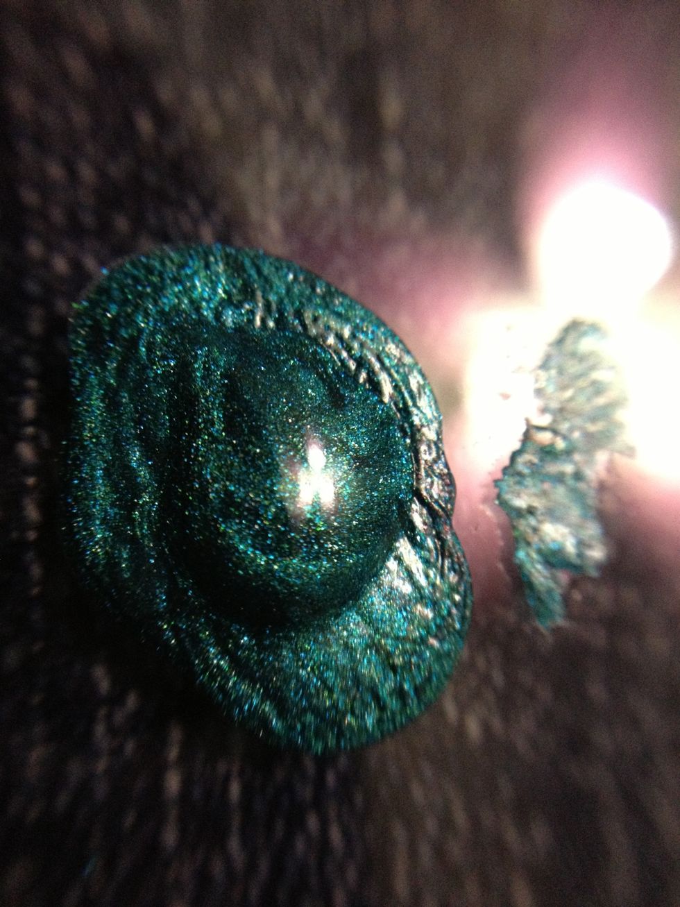 add a couple drops of the nail polish of your choice on a flat surface (i used a cd cover)