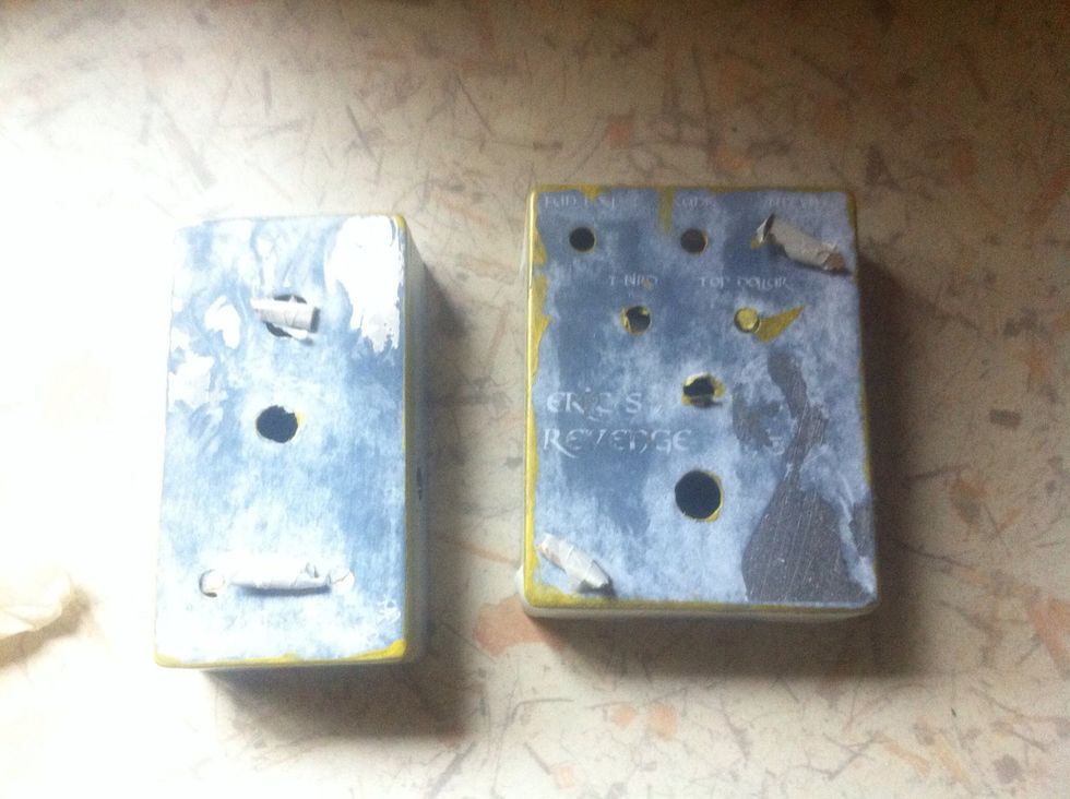 Add a couple of small bits of wood to the face of your box, so there is room for the acid to get underneath. Put these in an area that won't get etched.