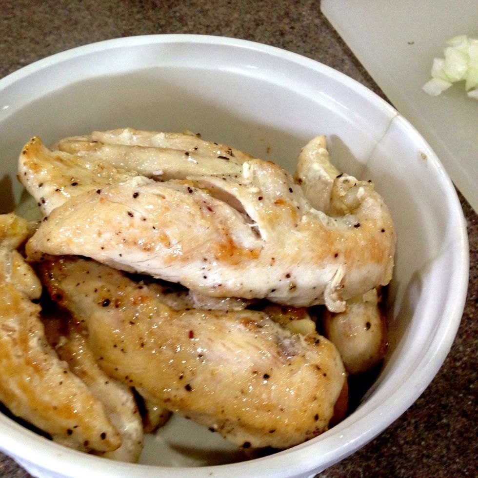 Add a couple tbsp olive oil to pan & fry tenders until cooked through, appx 4-5 mins per side. Place on a plate or in a bowl & cover with foil to keep warm.