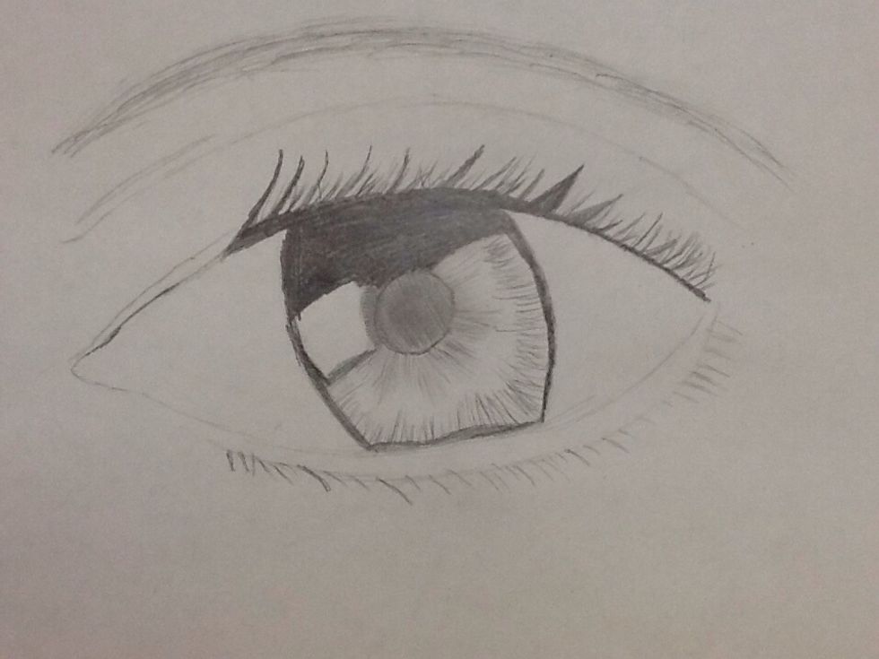 Add a crease define the out side of the eye