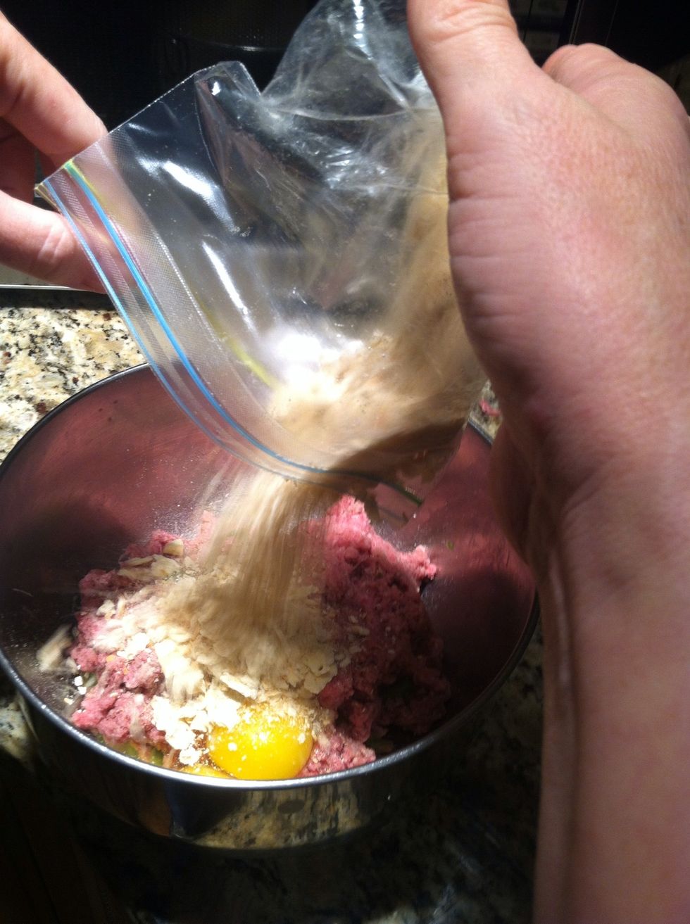 Add a cup of crushed up crackers