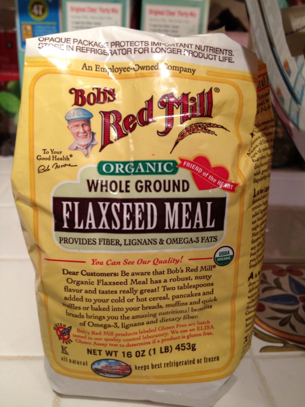 Add a cup of flax seed meal. It doesn't matter if you use traditional or golden flax seed, but I always use Bob's Red Mill because I know it's good quality.
