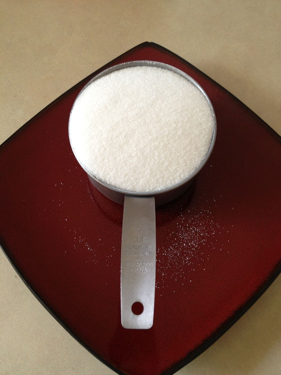 Add a cup of sugga and mix it up