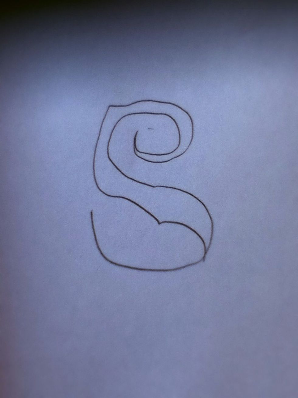 Add a curve that sort of outlines your S, only add a couple of sharp points and turns.