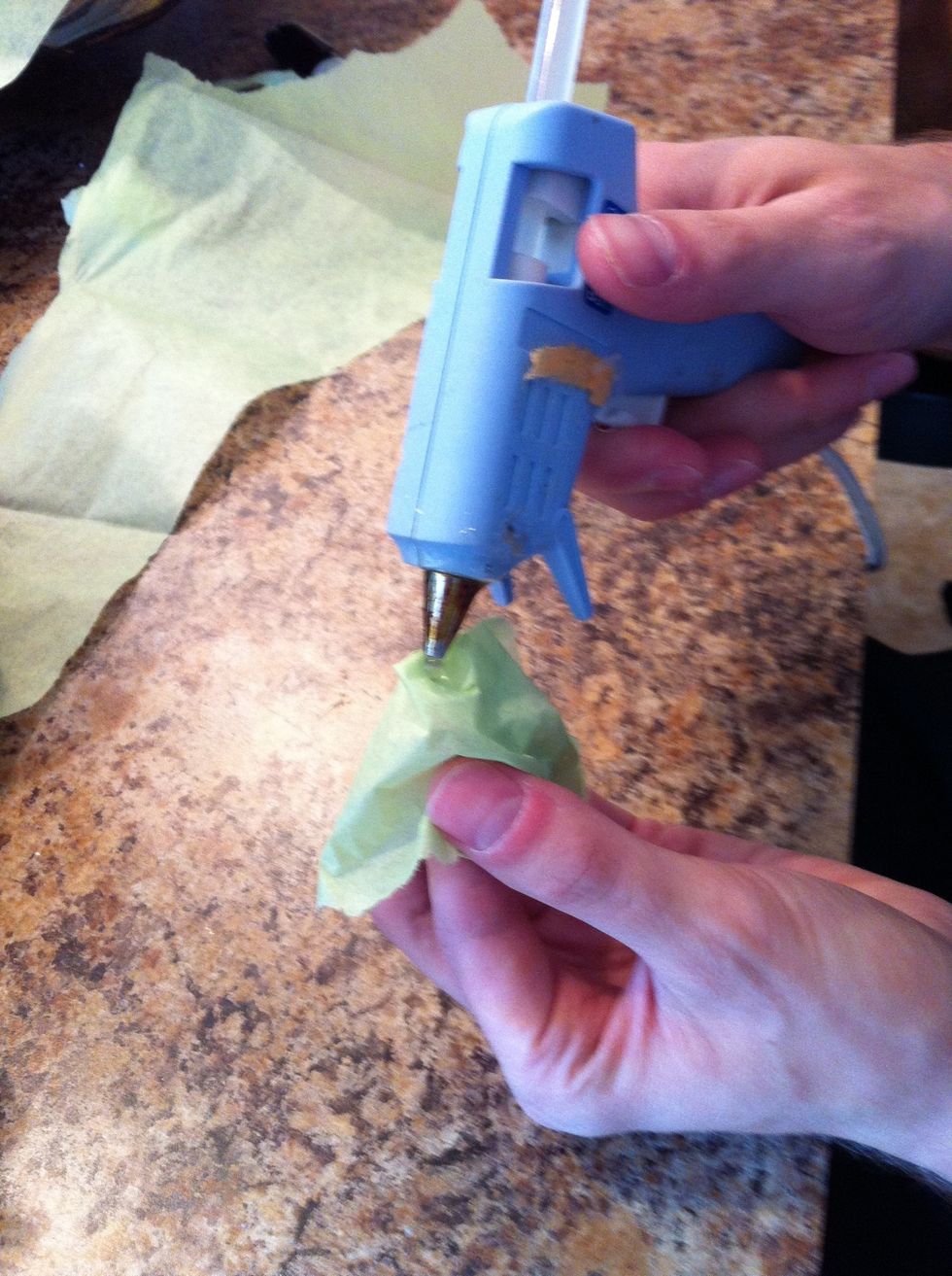 Add a dab of hot glue