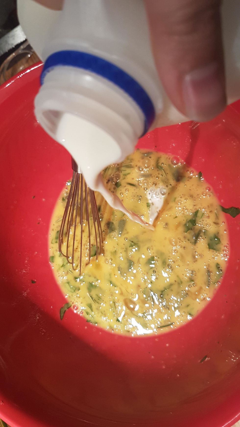 add a dash of milk, or alternatively water.