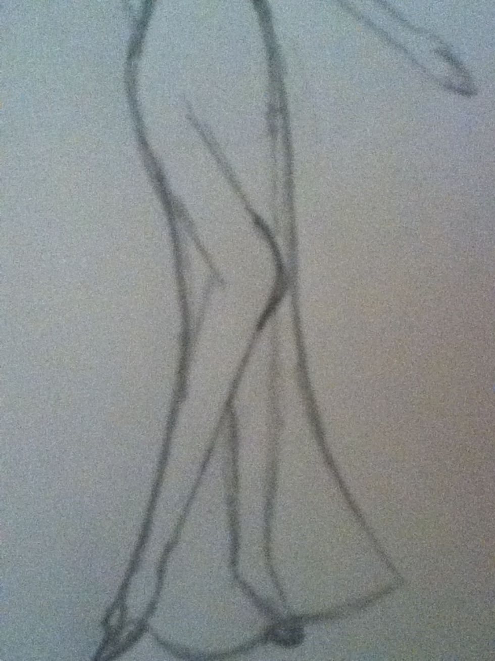 Add a deeper line where the knee is.