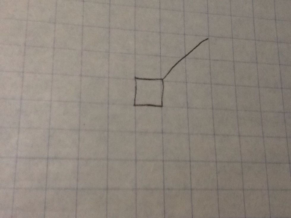 Add a diagonal line (doesn't really matter how long it is )