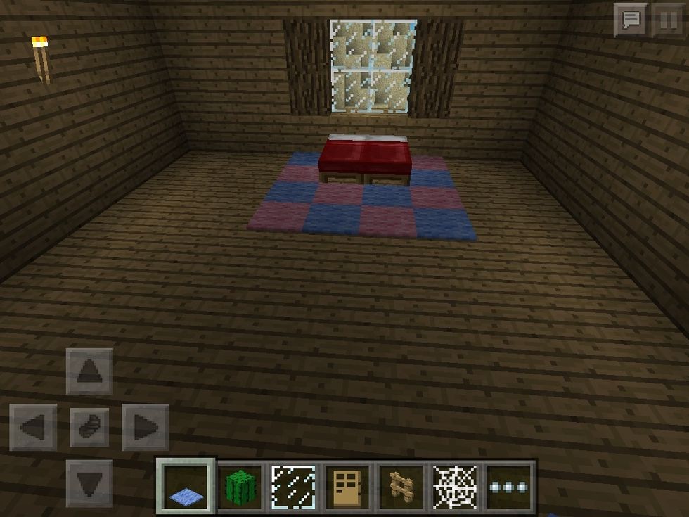 Add a double bed and carpet around it
