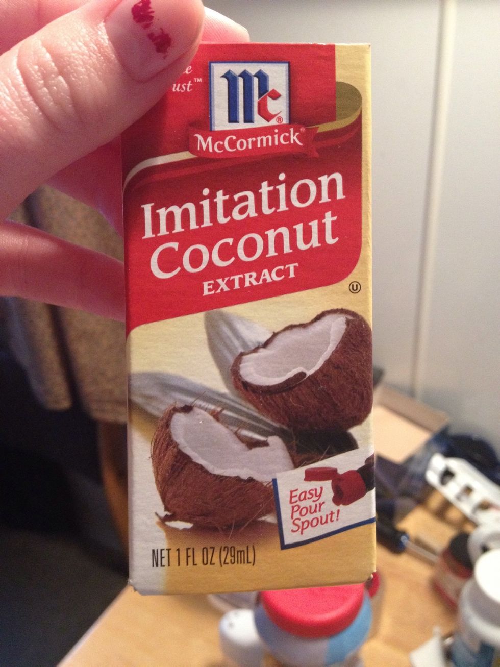 Add a few drops or essential oil for smell. I used coconut extract.