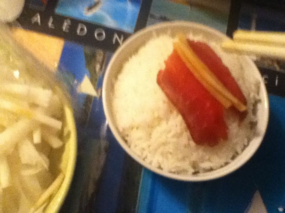 Add a few slices of white radish