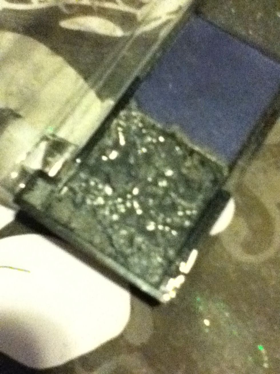 Add A Few Small Drops Of Rubbing Alcohol To Your EyeShadow. I Added 3 Drops. Measure Drops According To Amount Of EyeShadow.