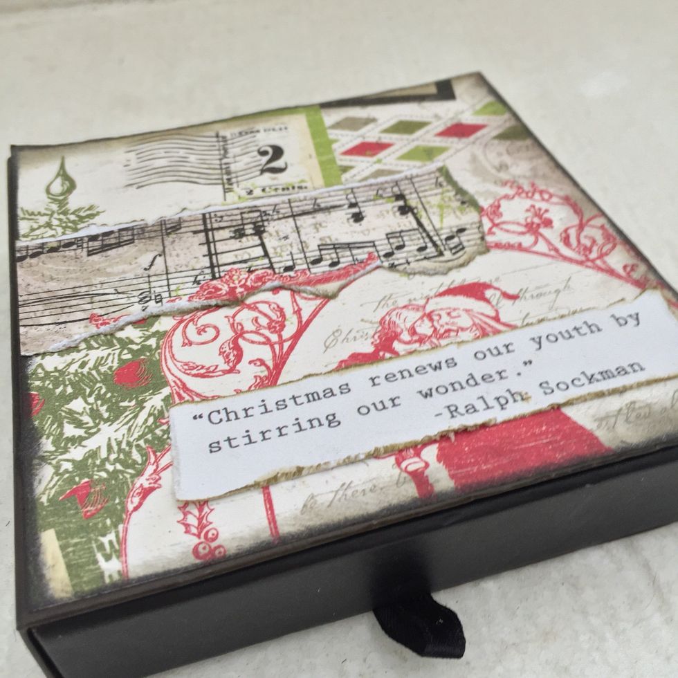 Add a few strips of paper, chalk and adhere them