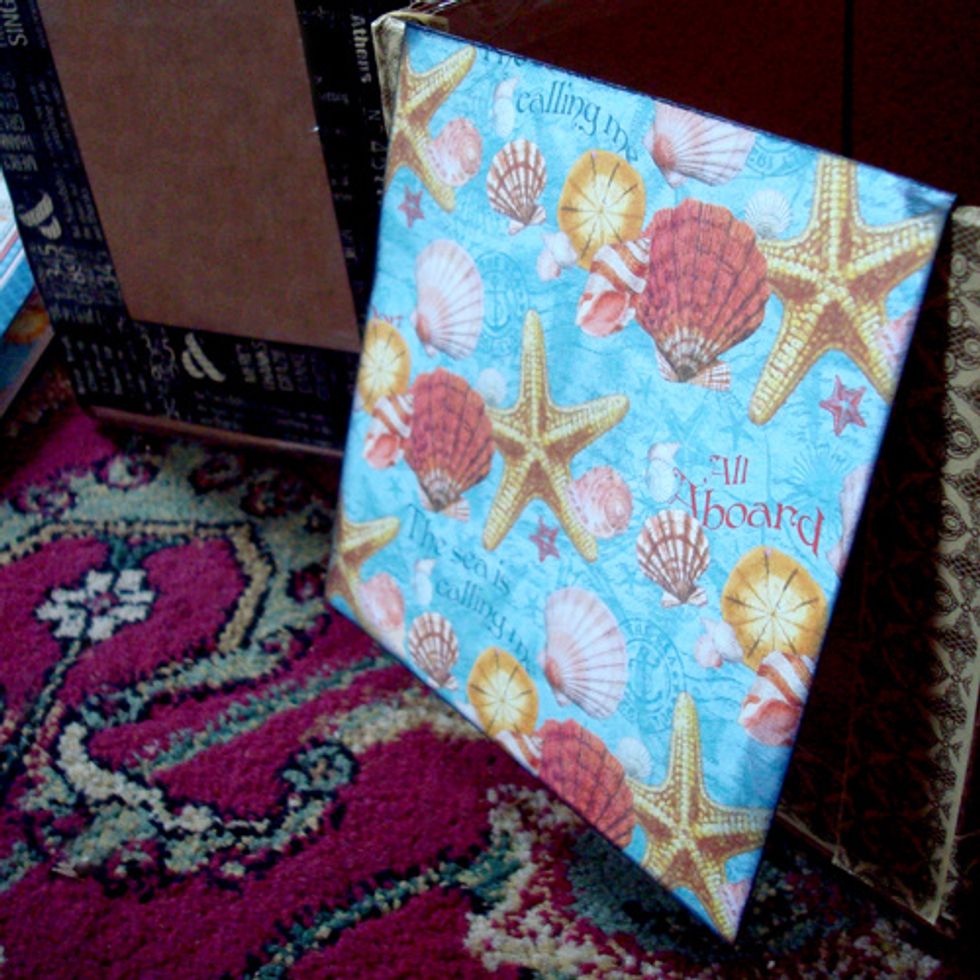 Add a flap of paper to the front. This is gorgeous "By the Sea" paper from Graphic 45.