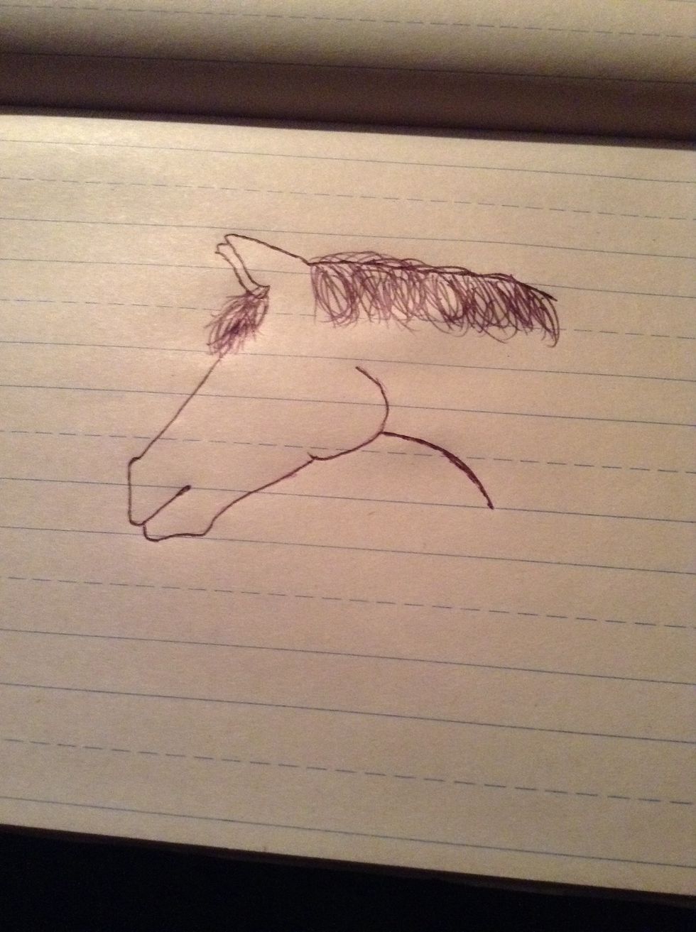 Add a forelock(front hair) and a mane!