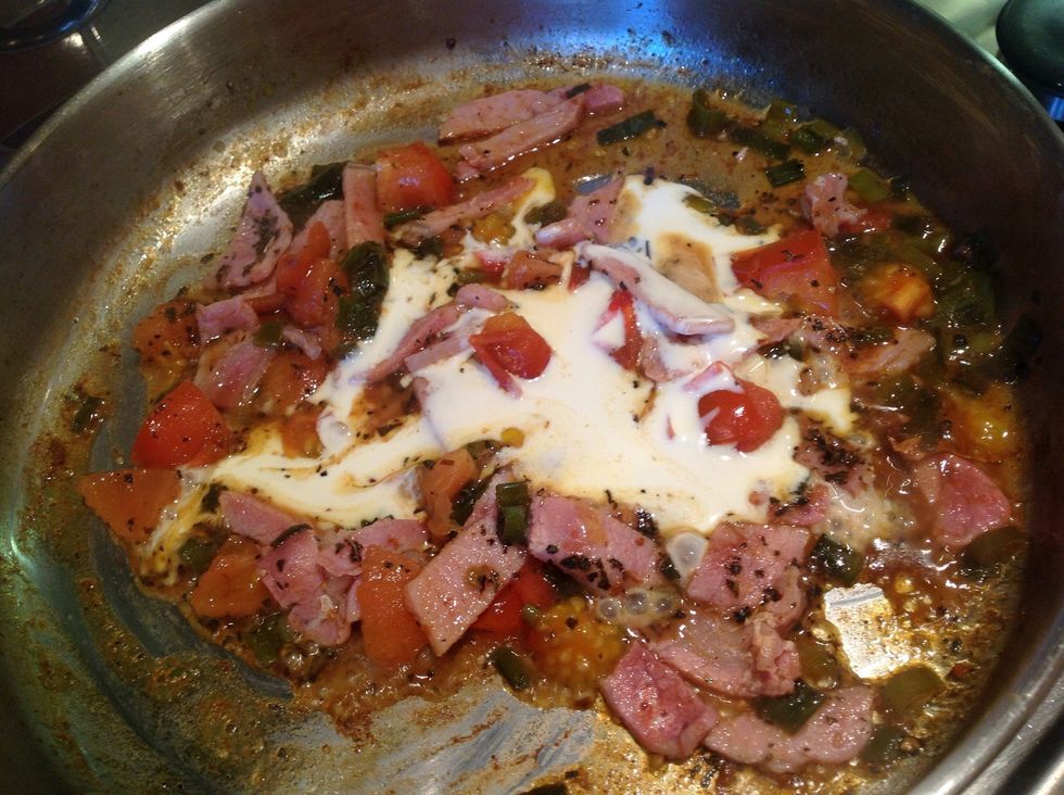 Add a generous serving of cracked pepper, parsley or basil, and about this much cream.