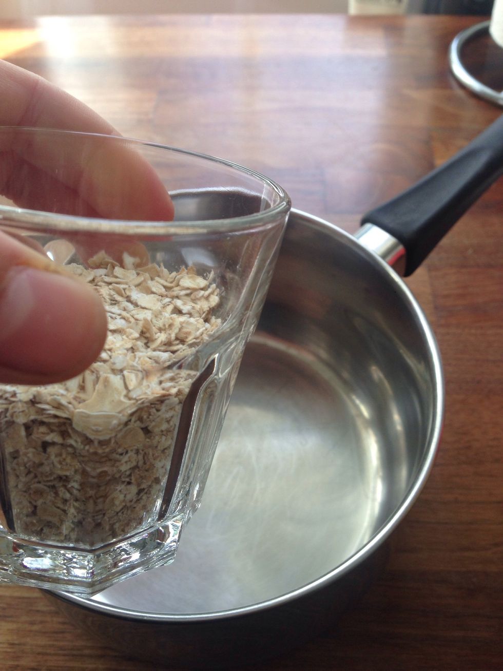 Add a glas of oatmeal (this is for 1person)